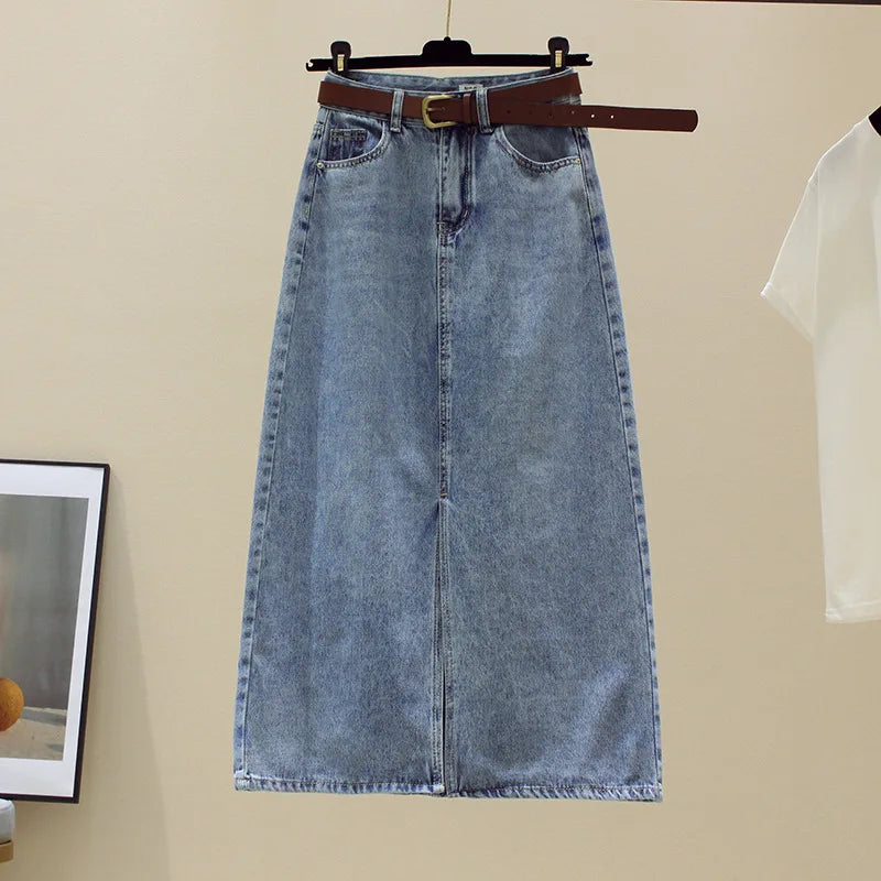 Sexy Wrap Buttocks Denim Skirts Women High Waist Washed Skirt Solid Spliced Slim Fit Distressed Pockets Zipper Fly Casual