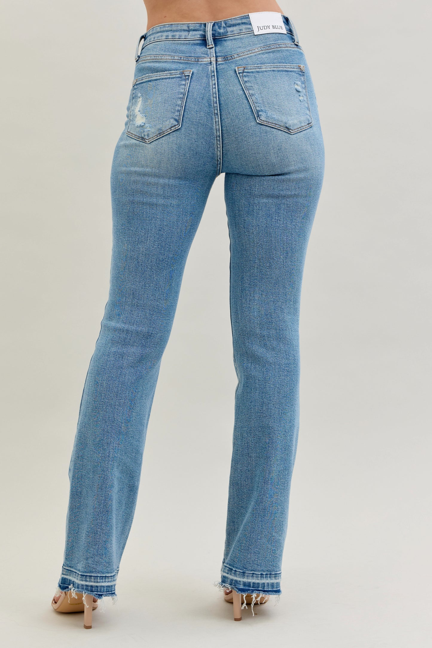 Judy Blue Jeans (NP) - Mid Rise Distressed Release Hem Boot Cut