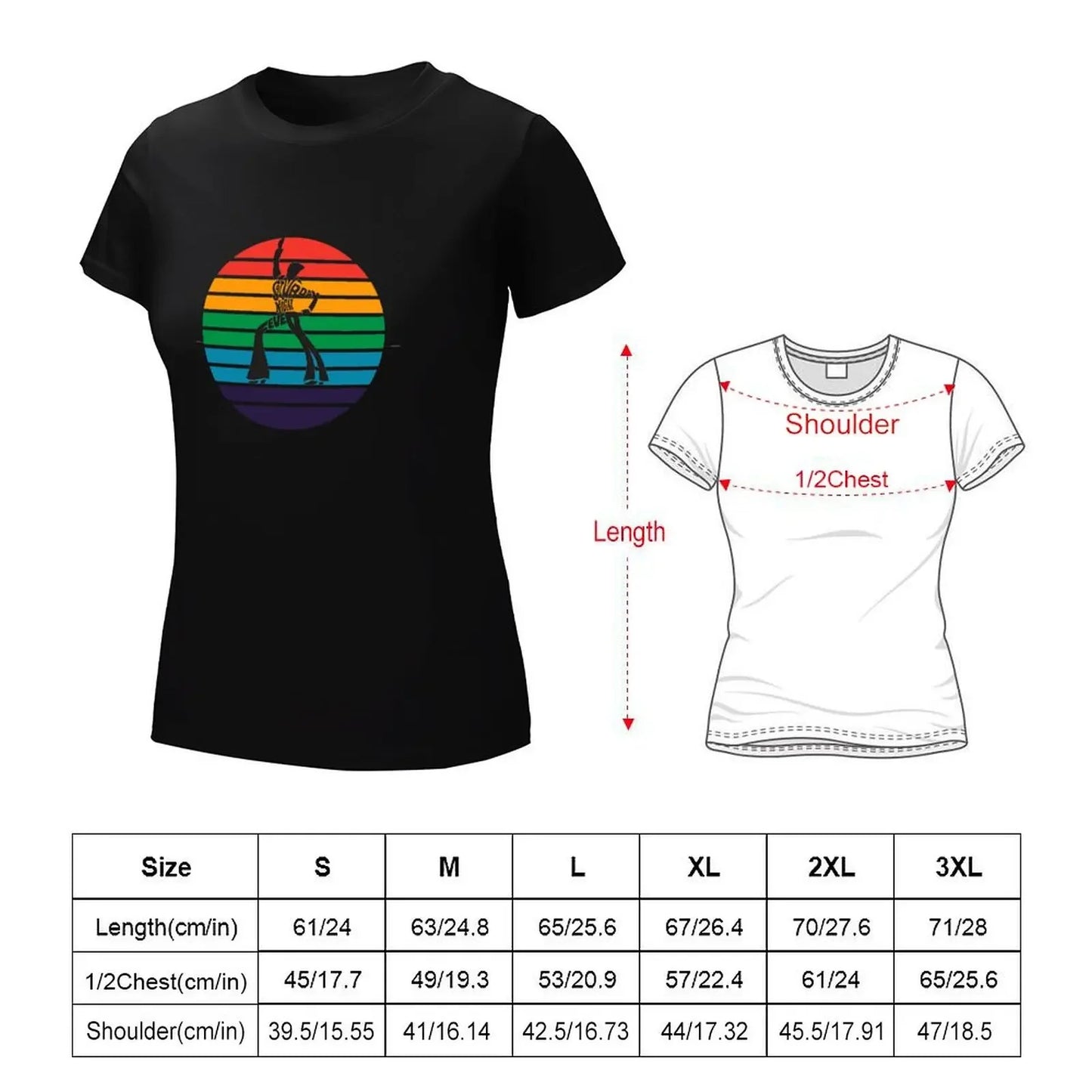 Saturday Night Fever Multi Colors T-Shirt oversized female graphics black t shirts for Women