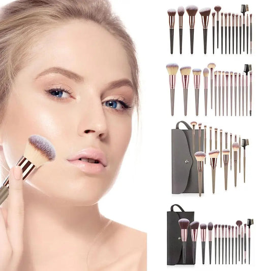 15pcs Professional Make Up Brushes Foundation Loose Powder Blush Face Contour Brush Champagne Gold Makeup Tools 1 Set