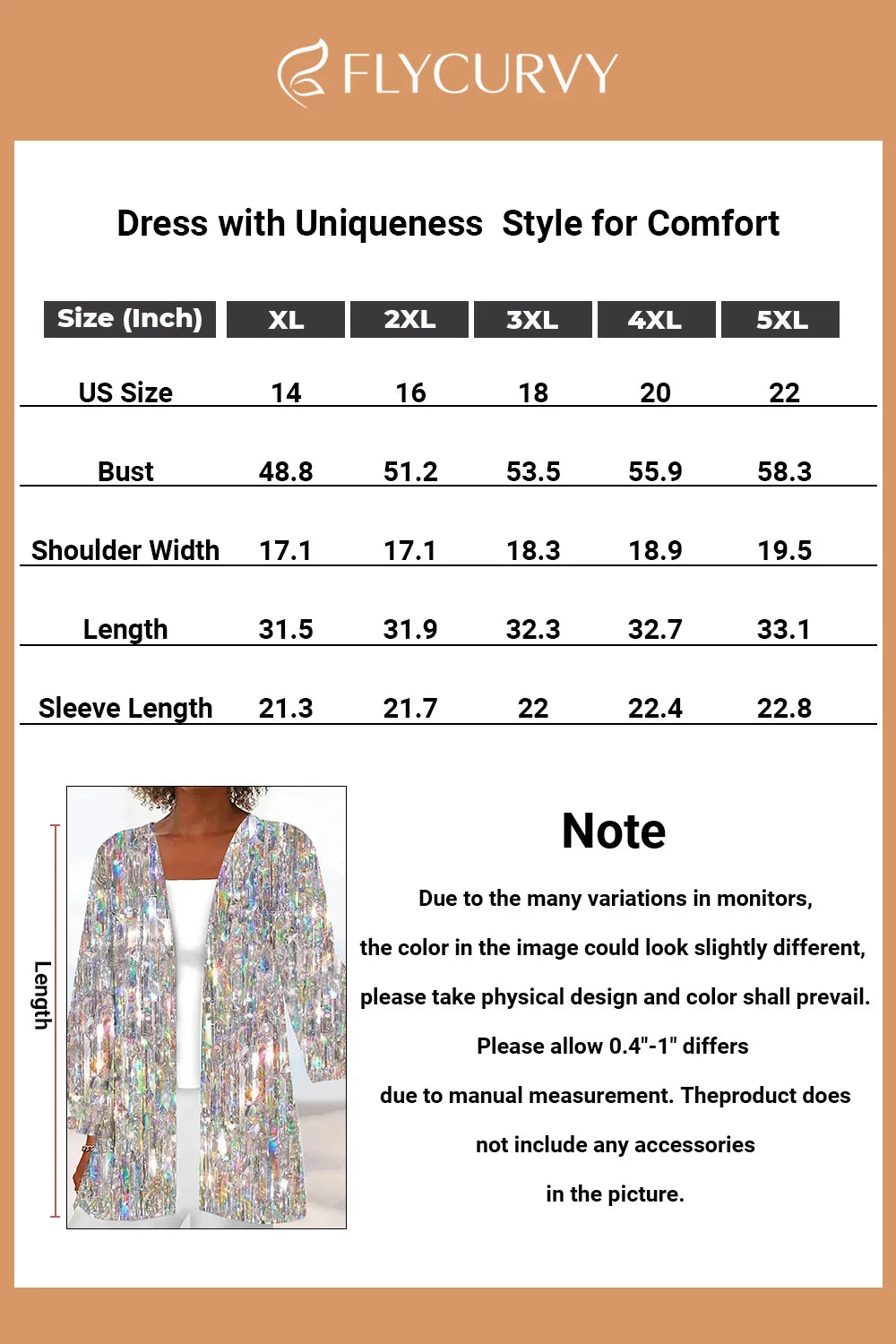 Flycurvy Plus Size Christmas Silver Sparkly Texture Print Kimono Cardigan