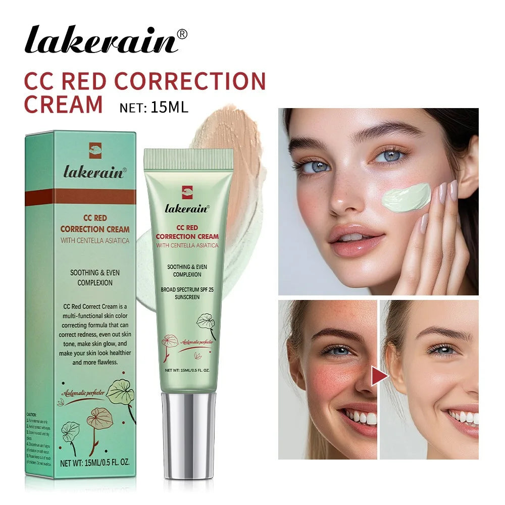 CC Red Correction Cream Full Coverage Liquid Foundation Waterproof Long-Lasting Redness Corrector Korean Cosmetic Face Makeup