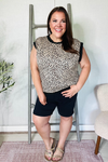 Summer Vibes Taupe Leopard Banded Dolman Short Sleeve Top