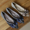 Women Single Shoes Pointed Toe Female Low Heel Shoes Bow Crystal Decoration Women's Soft Soled Shallow Plus Size Women's Shoes