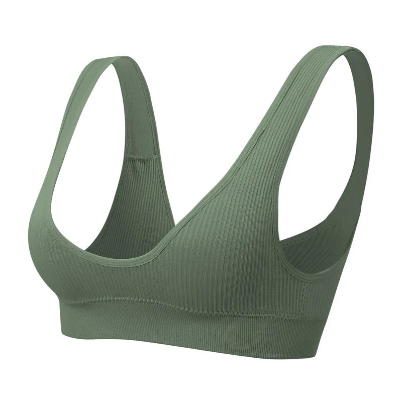 Women Push Up Brassiere Sports Deep-U Shape Bralette Nowire Underwear Female Comfy Sexy Lingerie Top Intimates Seamless Bras