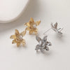 4PCS Dainty Flower Ear Studs Earrings for Jewelry Making Supplies DIY Hand Made Brass 14k Gold Plated 20*20.5mm Accessories