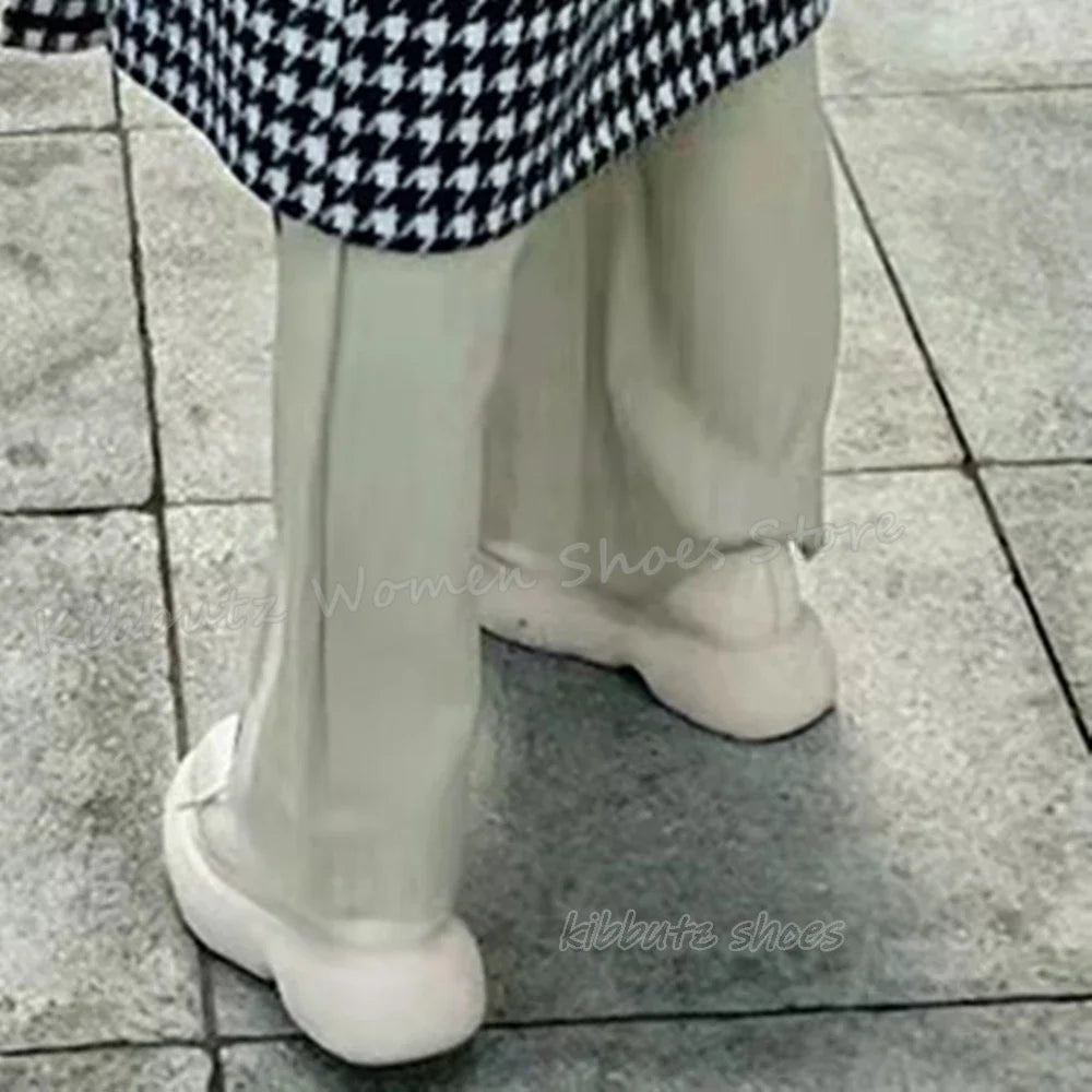 Lace-Up Pumps Sneaker Platform Thick Bottom Round Toe Solid Color Fashion Elegant Concise Sexy Women Shoes Newest Outdoor Party