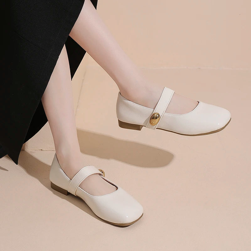 Flat Retro Versatile High Heels Spring and Autumn New French Slip-on Lightweight Pointed Toe Elegant Shoes for Women