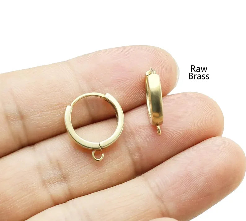 10pcs Brass Ear Hoops, Leverback Earring Hooks, Earrings Making, 17.5x15.5mm, Raw Brass Ear Wire, Jewelry Supplies -R1017