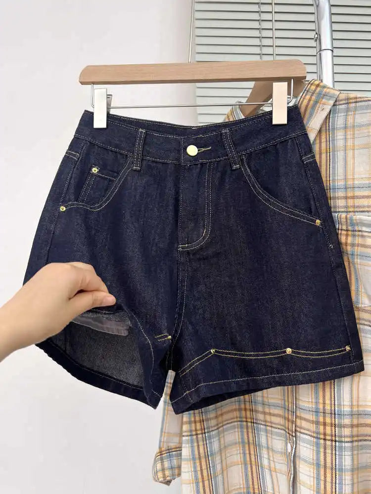 High Waist Plus Size Women's Short Fashion New Commuting Straightleg Jean Summer Simple All Match Wide Leg Pants