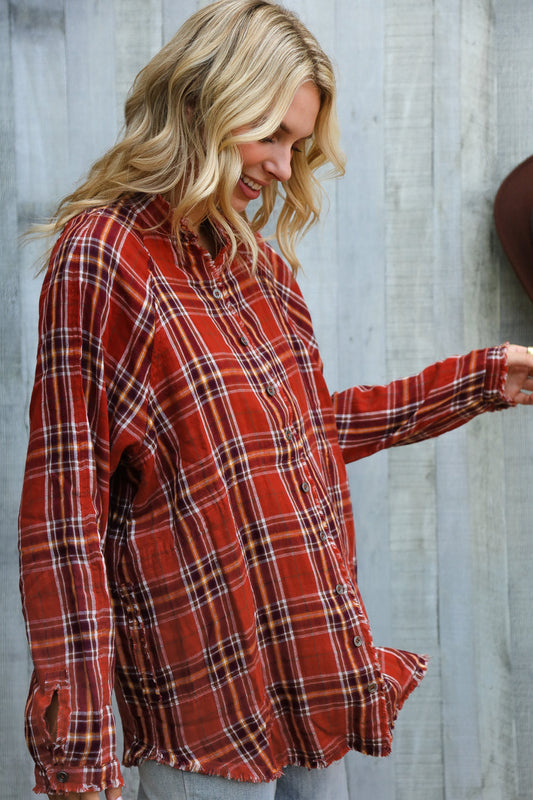 So Country Cute Autumn Flannel Top