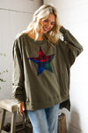 North Star Threads Olive and Plaid Pullover