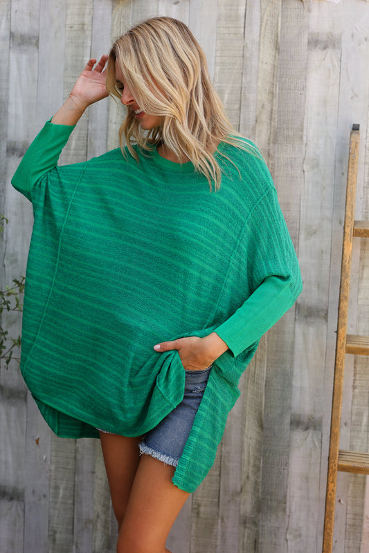 Golden Hour Green Hi Low Pullover