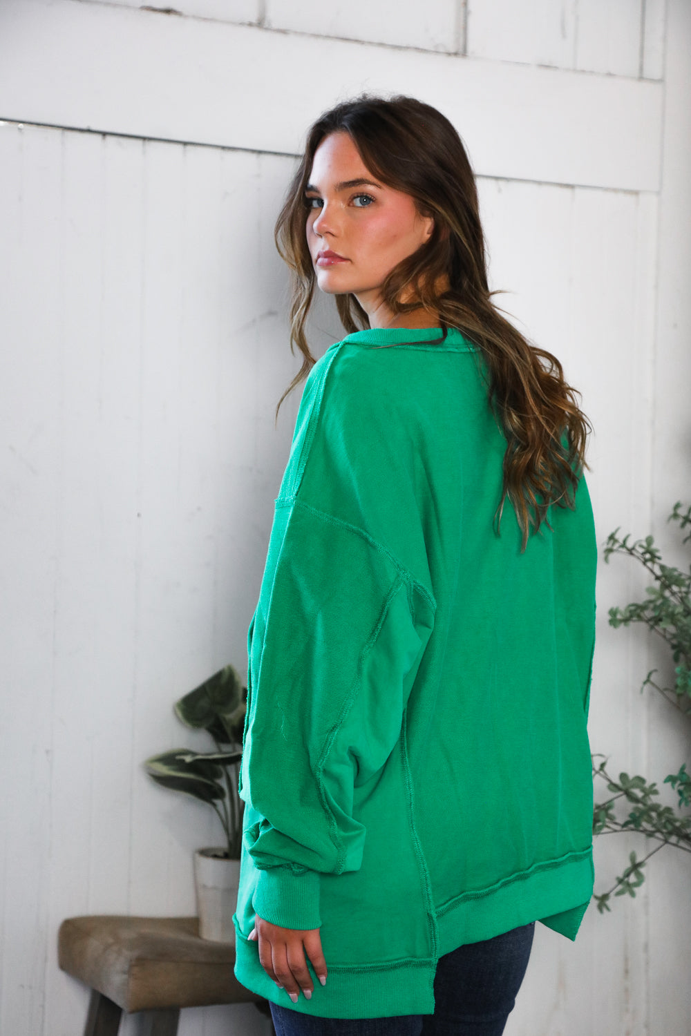 'Happy Fall Y'all' Kelly Green Sweater