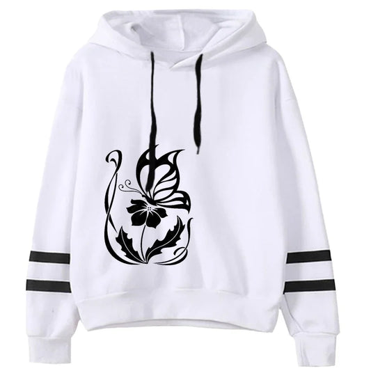 Fashion Womens Sweatshirts Hot Sales Autumn Winter Versatile Pullovers Hoodies Woman Stripe Style Casual Sports Daily Simplicity