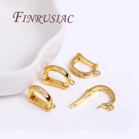 18K Gold Plated Charms Bail Beads Spacer Beads Bails For Pendants Connectors For DIY Jewelry Making Supplies