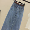 Sexy Wrap Buttocks Denim Skirts Women High Waist Washed Skirt Solid Spliced Slim Fit Distressed Pockets Zipper Fly Casual