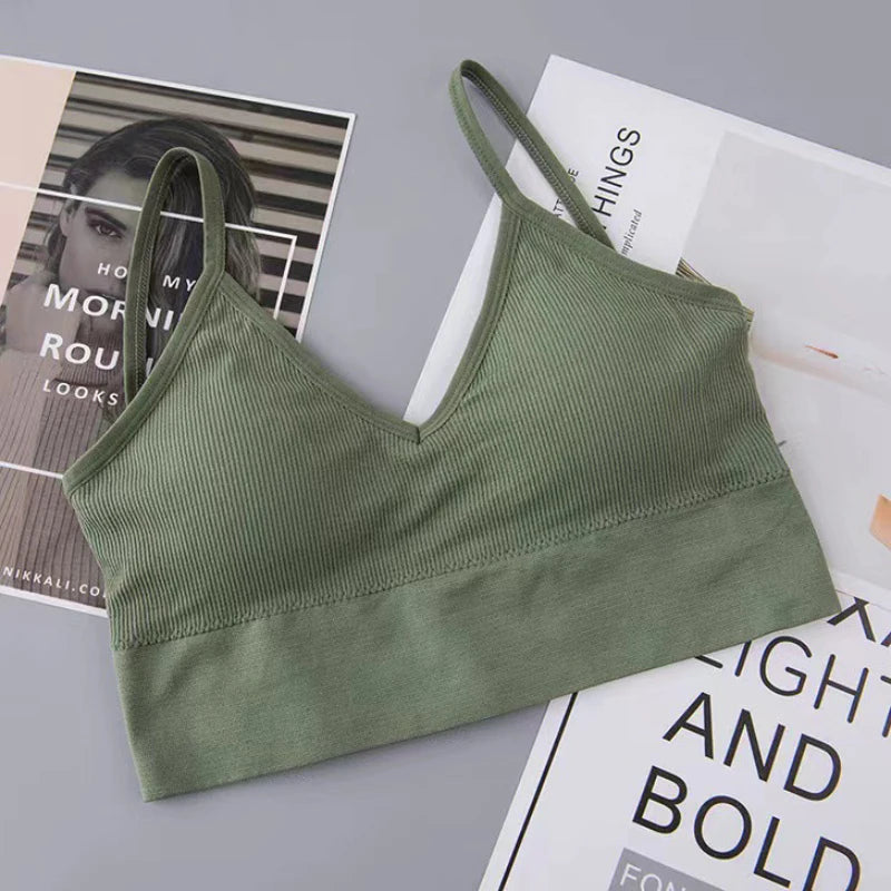 New Fashionable Multi functional Deep V-neck Sexy Short Top Tight Yoga Sports Bra Underwear Casual Spicy Girl Style Tank Top