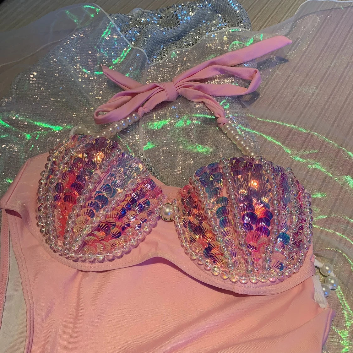 Mermaid Sequin Corset High Quality Multi Styles Mermaid Bra Suitable For Free Diving Oceanarium Performance Mermaid Bra