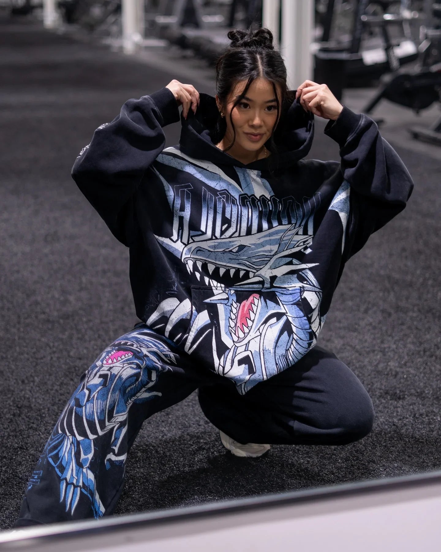 Hip Hop 2 piece sets womens outfits Hoodies Women Y2k Tops Sweatpants Harajuku Tracksuit Pants Gym Streetwear Gothic Clothes