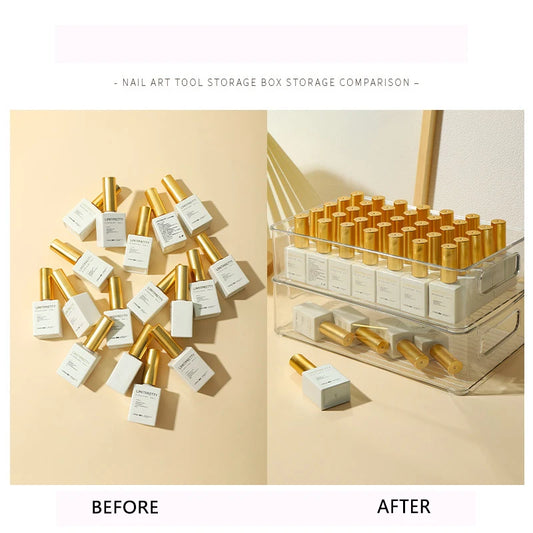 CHUNSHU Acrylic Storage Box Nail Tools UV Gel Nail Polish Drawer Transparent Makeup Case Organizer Desktop Nails Art Manicure 1p