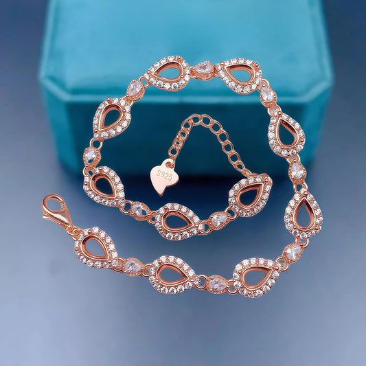 L S925 Sterling Silver DIY Empty Bracelet Holder Settings 4*6mm Water Drop Stone Fine Charm Jewelry Design Luxury Zircon for Wo