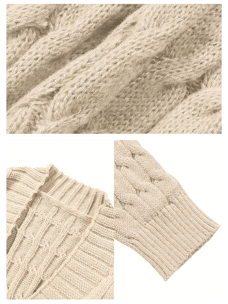 plus Size Solid Color Knitted Cardigan Women's Fashion Casual Sweater with Pocket Autumn Winter Best Comfortable Fit Cardigan