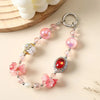 Ins Style Flower Design Phone Charm Fashion Accessory Beads Chain for Mobile Phone, Key and Bag Pendant