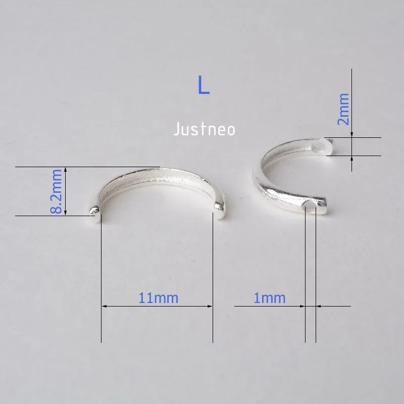 solid 925 sterling silver semicircle Bead Frame, spacer loose bead with 1mm hole jewelry diy components accessories