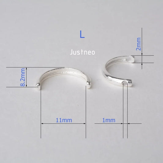 solid 925 sterling silver semicircle Bead Frame, spacer loose bead with 1mm hole jewelry diy components accessories