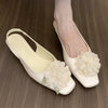 Flower Summer Sandals for Women Shallow Comfort Low Heel Dress Shoes Ladies Fashion Designer Footwear Female Zapatos De Mujer