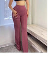 Female Casual Solid Pants Fashion High Waist Flare Pants Lady Office Elegant Long Pants For Women Spring Summer Womens Clothing