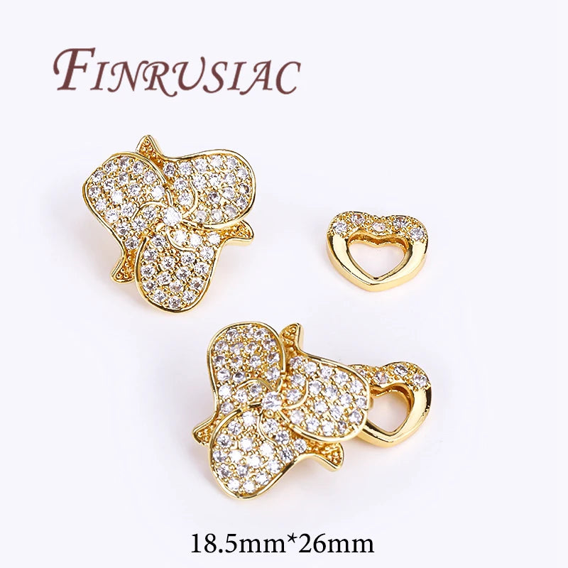 18K Gold Plated Brass Butterfly Clasps For Jewelry,Fasteners For Bracelets,Necklace Clasp Findings,DIY Jewelry Accessories