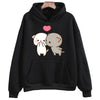 Peach and Goma Mochi Cat Cartoon Print Hoodie Women'S Clothing Kawaii Boba Femme Summer Sweatshirt Sudaderas Girls Cute Hoodies