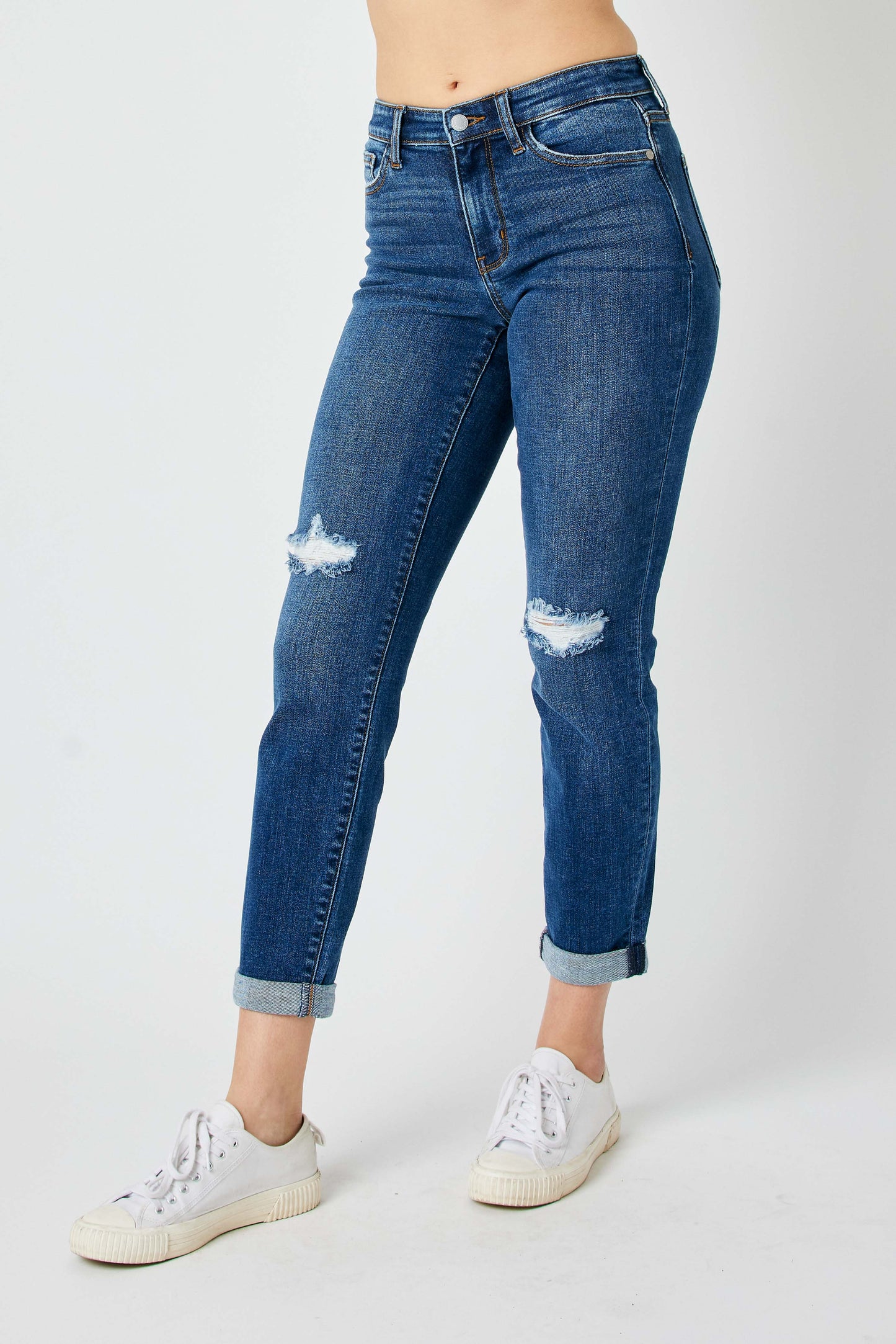 Judy Blue Jeans (NP) - Mid Rise Destroy Slim Jeans