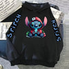 Luxury Brand Women's Hoodies Disney Lilo & Stitch Harajuku Jackets Japanese Fashion Winter Sweaters Women's Warm Sweatshirts