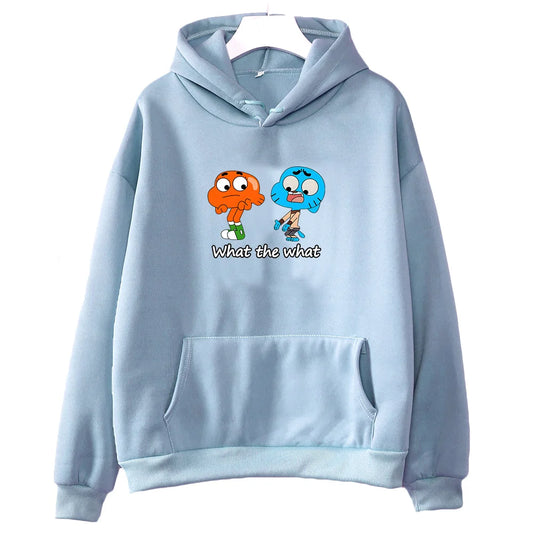 Game Animation Hooded Gumball Aesthetic Cute Retro Sweatshirt for Autumn/Winter Fleece Clothing Moletom Manga Harajuku Hoody