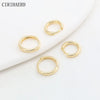 Simple Women's Round Earrings 14K Gold Plated Brass Small Hoop Earring Clasps Earring Pendant Connector Party Gift Wholesale