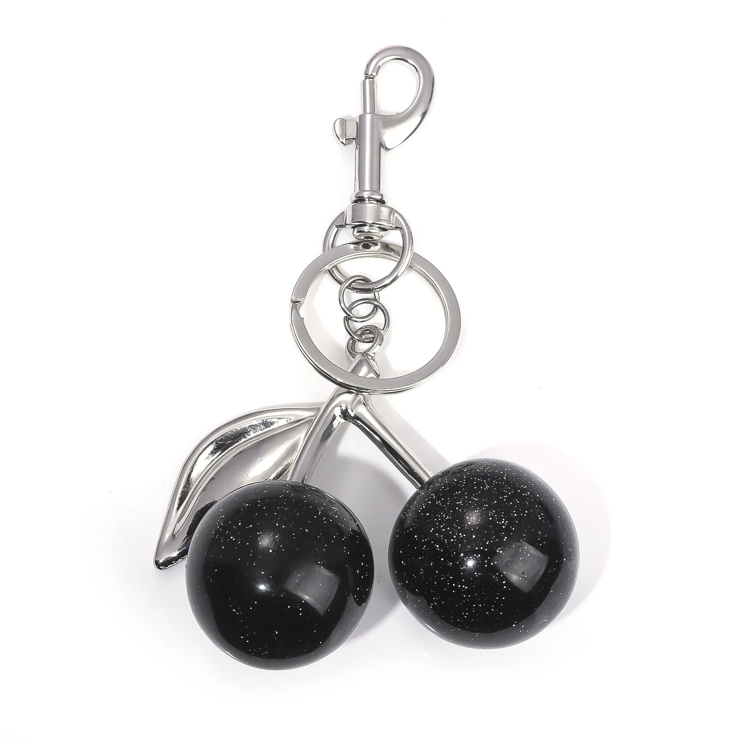 Delicious Crystal Red Pink Cherry Keychain Summer Fruits Cherries Pendant Keyring For Women Men Jewelry Bag Key Accessories Gift