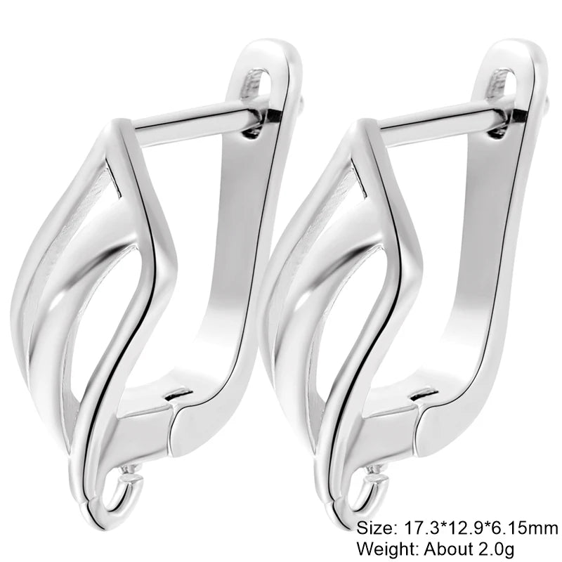 Juya 2Pcs Antiallergic Earwire Fasteners Basic Fixtures Earring Hook Clasps Accessories For DIY Women's Charms Earrings Making
