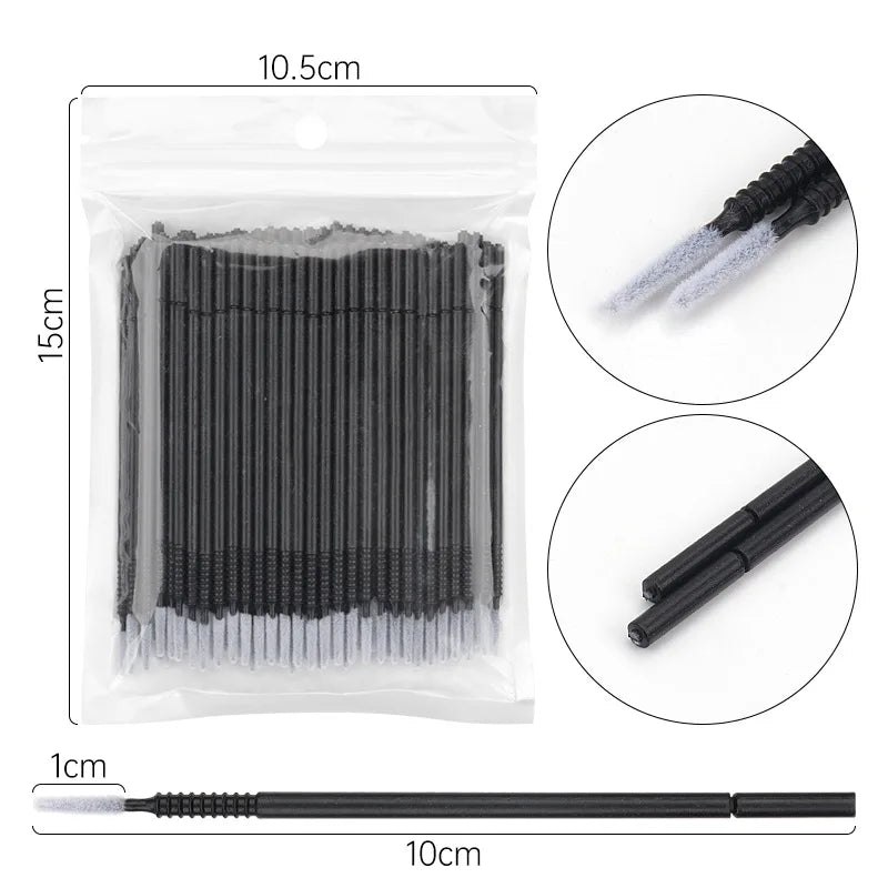 100Pcs Dental Disposable Micro Applicator Brushes Long Head Brush Bendable Sticks for Makeup Dentistry Care Teeth Cleaning Tools