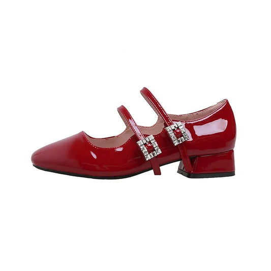 Block Heel Buckle Mary Jane Shoes - Nikki and Co Boutique