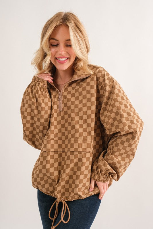 Check Me Out Mocha Zip Jacket