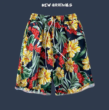 Women Casual Shorts Printing Tropical Floral , Beach Bottoms, Plus Size, Home Cotton Printing, Loose Beach Bottoms