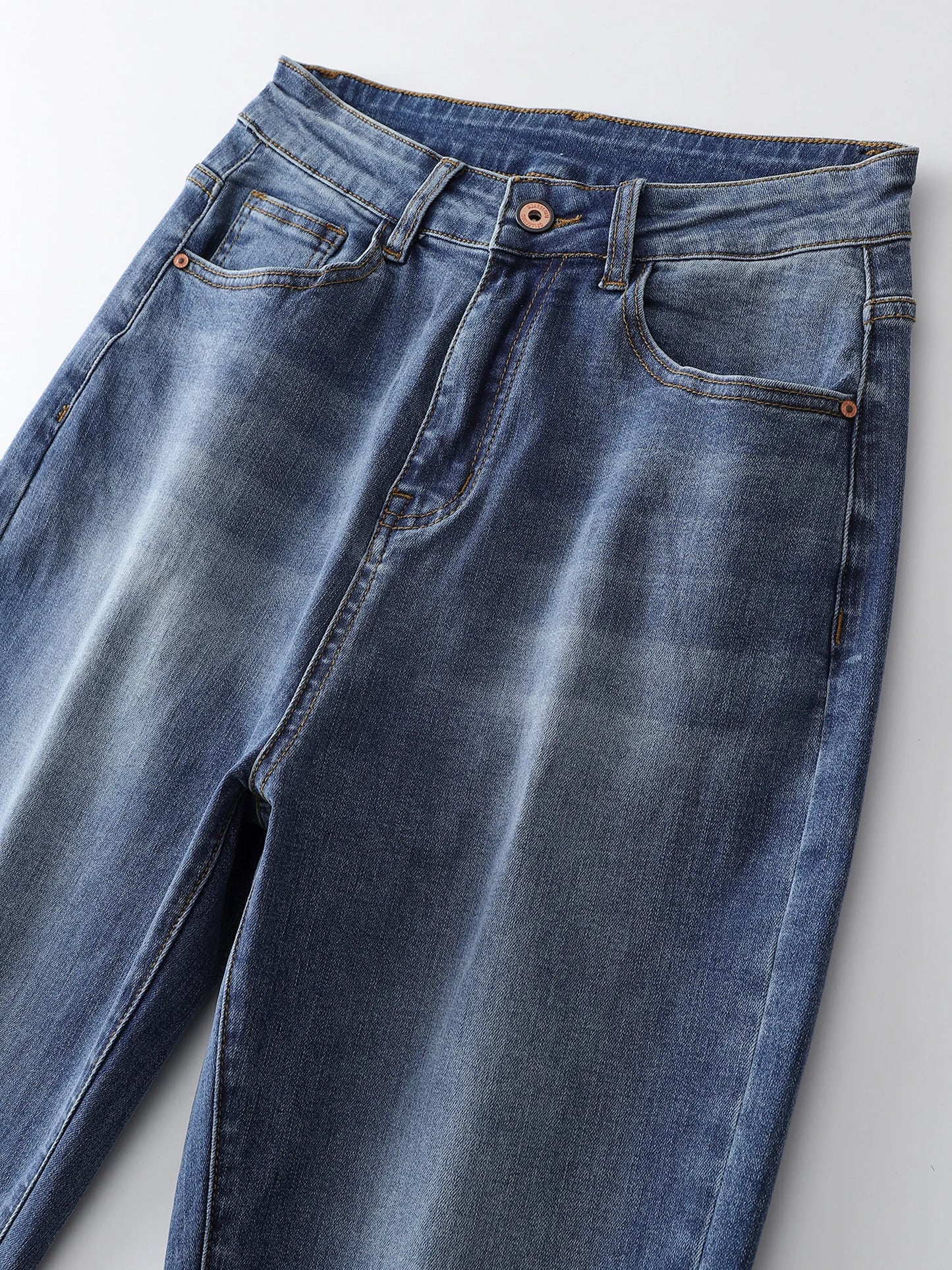 Plus Size Tapered Jeans for Women Full Length Harem Women Jeans High Waist Washing Spring and Autumn Denim Women Jeans 2023
