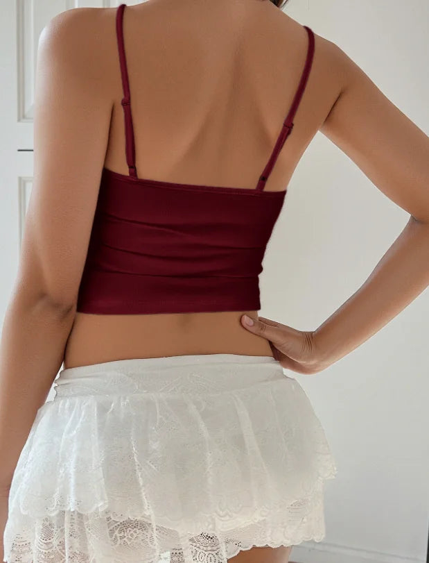 Y2K Sexy Lace Camisole T-Shirt