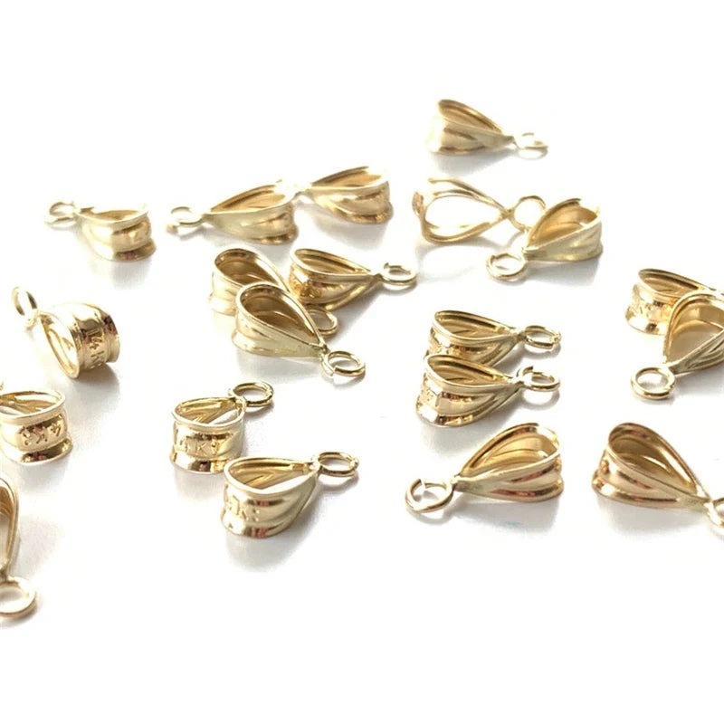 14K Gold Filled Small Bails with Open Parallel Ring Gold Filled Small Bails Open Bail Charm Bail Pendant Bail Jewelry Findings