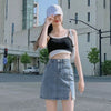 Short Female Jeans Skirts Blue with Slit High Waist Women's Denim Skirt Clothing Sales Casual Harajuku Cheap Aesthetic New In