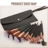 15pcs Professional Make Up Brushes Foundation Loose Powder Blush Face Contour Brush Champagne Gold Makeup Tools 1 Set
