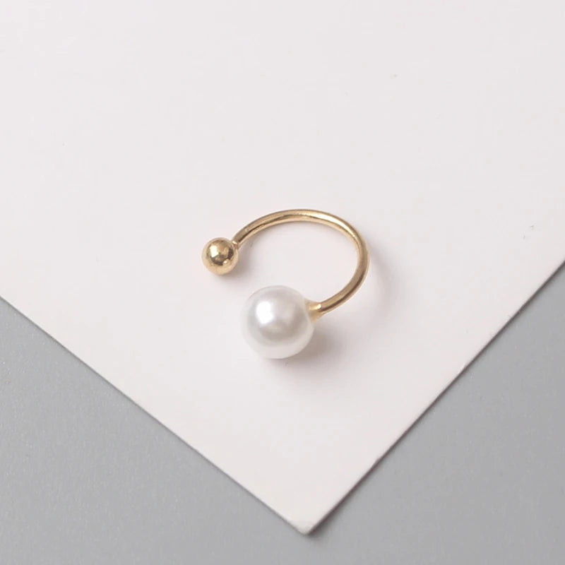 1PC Ear Cuff Clip on Imitation Pearl Earrings Ear Bone Fake Piercing Ear Cuffs For Women Jewelry No Hole Accessorie Girl Gift